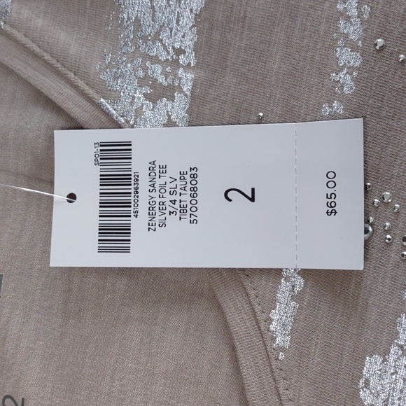 Zenergy by Chico's "Sandra" Embellished Top - Picture 8 of 9